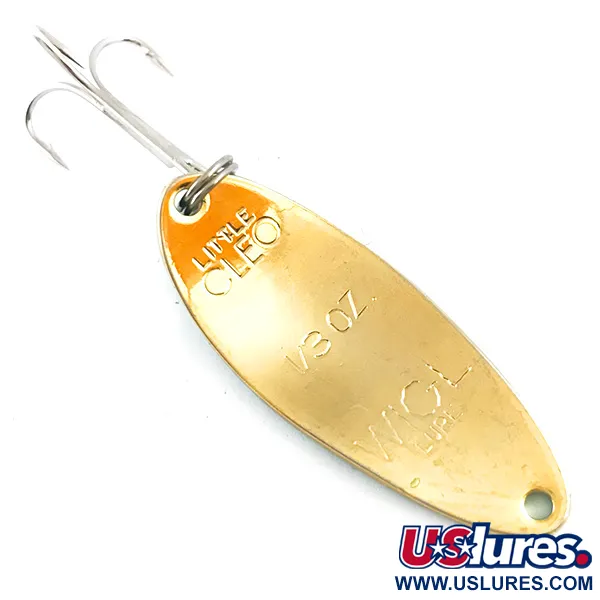 Vintage Acme Little Cleo, 1/3oz Green Metallic / Gold fishing spoon #5296