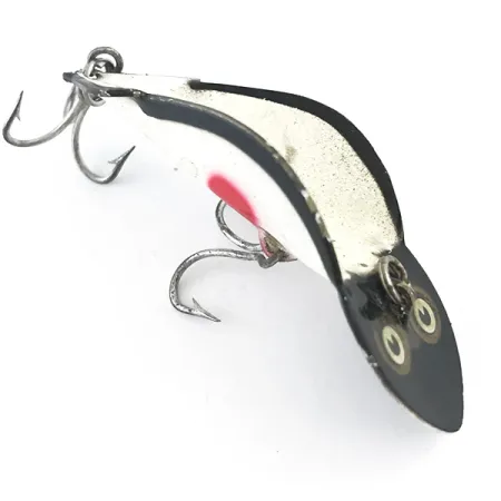 Vintage Buck Perry Spoonplug, 1/4oz Black / White / Red fishing spoon #5298