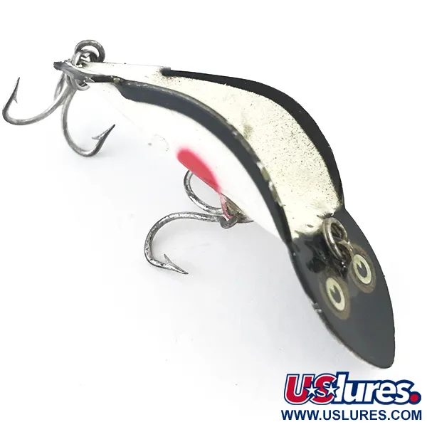 Vintage   Buck Perry Spoonplug, 1/4oz Black / White / Red fishing spoon #5298