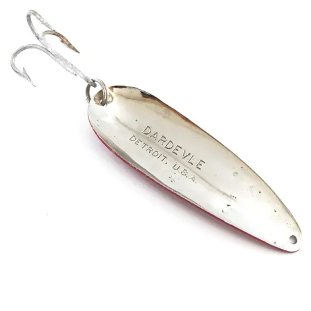 Vintage Eppinger Dardevle, 1oz Red / White / Nickel fishing spoon #5299