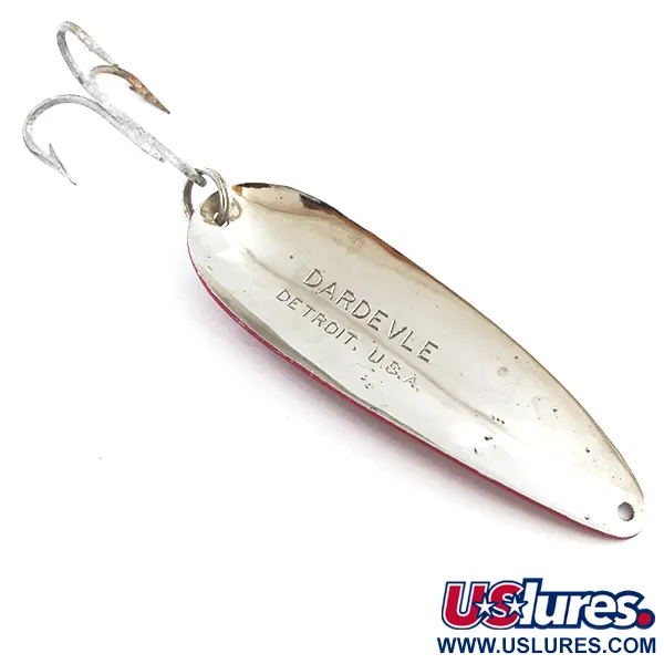 Vintage  Eppinger Dardevle, 1oz Red / White / Nickel fishing spoon #5299