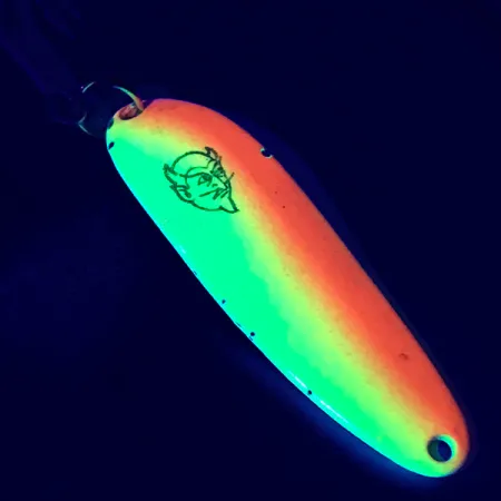 Vintage Eppinger Dardevle Cop-E-Cat 7300 UV, 1/3oz Yellow / Orange fishing spoon #5308