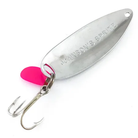 Vintage Johnson Sprite, 3/16oz Nickel / Red fishing spoon #5311