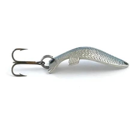 Vintage Thomas Fighting fish, 1/4oz Nickel / Blue fishing spoon #5326