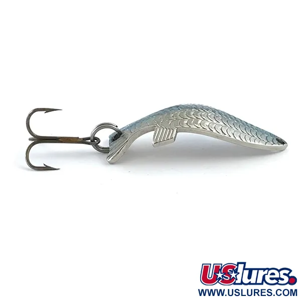 Vintage   Thomas Fighting fish, 1/4oz Nickel / Blue fishing spoon #5326