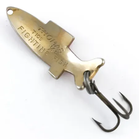 Vintage Thomas Fighting fish, 1/4oz Gold / Red fishing spoon #5328