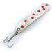 Vintage   Acme Hippy, 1/8oz White / Nickel / Red fishing spoon #5332