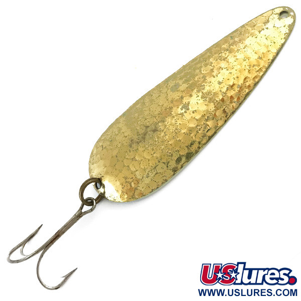 Vintage   Nebco FlashBait 66, 3/4oz Hammered Brass fishing spoon #5341