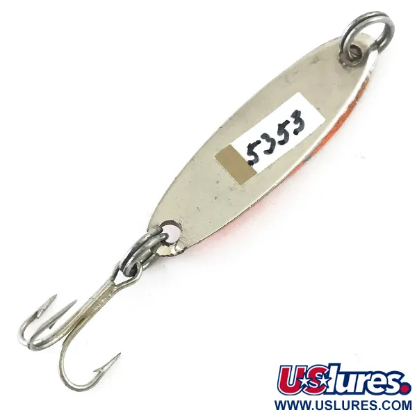Vintage Acme Kastmaster , 1/8oz Nickel / Orange fishing spoon #5353