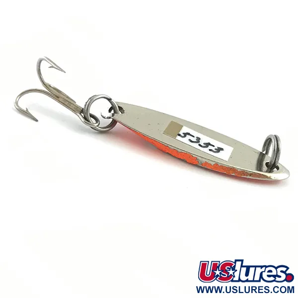 Vintage Acme Kastmaster , 1/8oz Nickel / Orange fishing spoon #5353