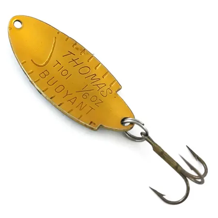 Vintage Thomas Buoyant, 3/16oz Fire Tiger / Gold fishing spoon #5359