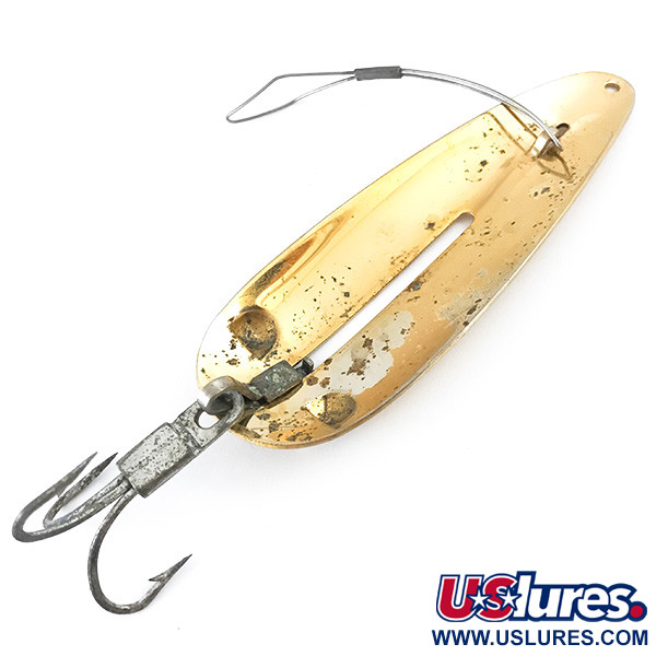 Vintage  Weedless Bait Company Weedless Larson Bait Fishtrap​, 3/4oz Gold fishing spoon #5367