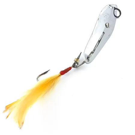 Vintage Crippled Alewive Lure CRIPPLED ALEWIVE, 3/4oz Nickel / Yellow fishing spoon #5371