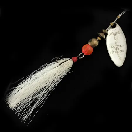 Vintage Mepps Aglia Long 0 Dressed, 3/32oz Silver spinning lure #5373