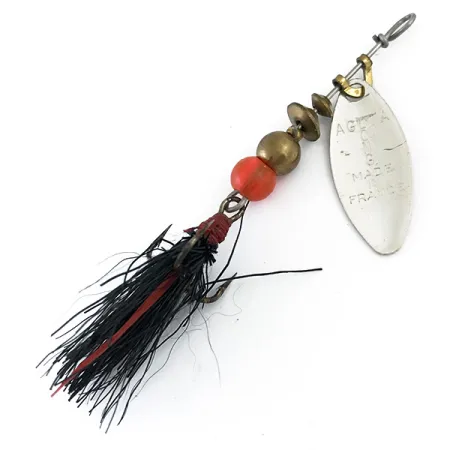 Vintage Mepps Aglia Long 0 Dressed, 3/32oz Silver spinning lure #5374