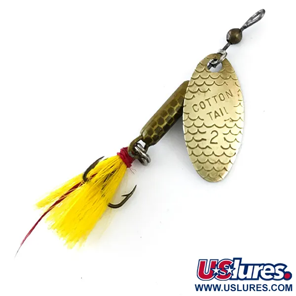 Vintage  Cotton Cordell Cotton Tail, 1/8oz Silver / Yellow spinning lure #5376