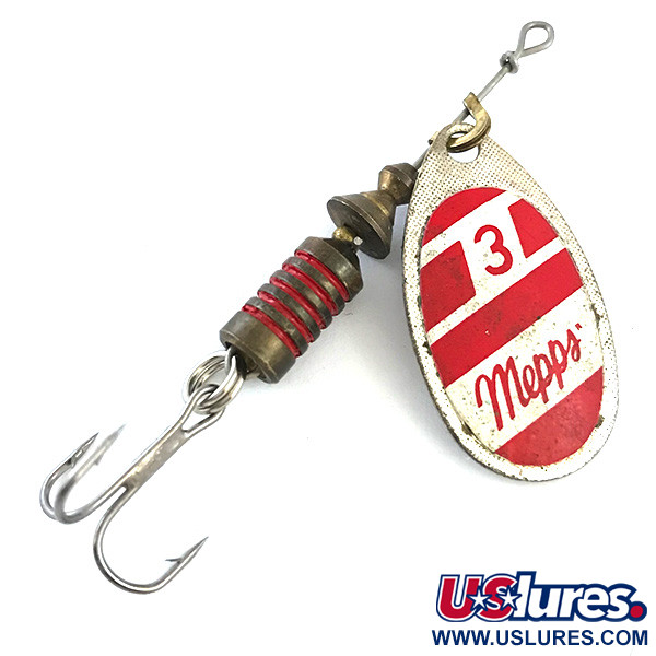 Vintage   Mepps Aglia 3, 1/4oz Silver / Red spinning lure #5380