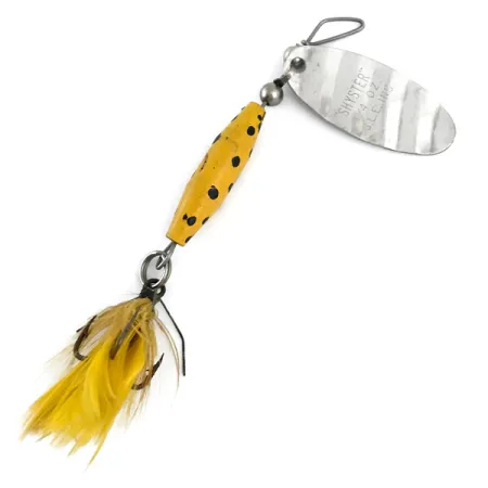 Vintage Glen Evans Shyster, 1/4oz Nickel / Yellow spinning lure #5382