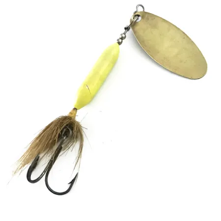 Vintage Yakima Bait Worden’s Original Rooster Tail 4, 1/4oz Gold / Yellow spinning lure #5383