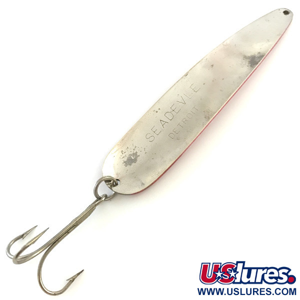 Vintage  Eppinger Dardevle Seadevle, 2 1/2oz Red / White / Nickel fishing spoon #5397