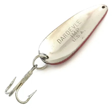 Vintage Eppinger Dardevle Rok't Imp, 3/4oz Red / White / Nickel fishing spoon #5405