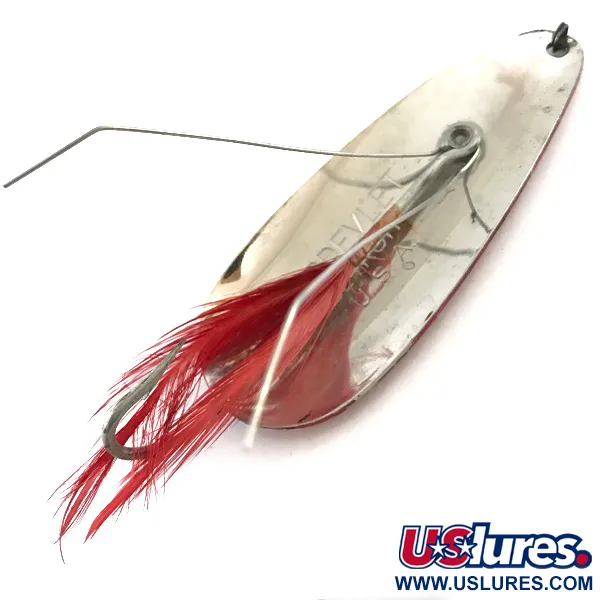 Vintage  Eppinger Weedless Dardevle Dardevlet , 2/3oz Red / White / Nickel fishing spoon #5407