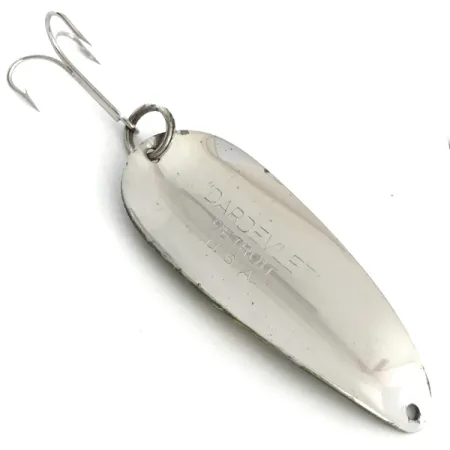 Vintage Eppinger Dardevle Dardevlet, 3/4oz Frog / Green / Yellow / Nickel fishing spoon #5408