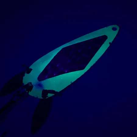 Vintage Marathon (with sonic blades) UV, 3/5oz Yellow / Nickel fishing spoon #5411