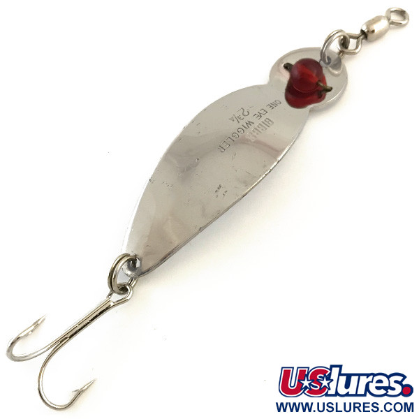 Vintage   Gibbs One Eye Wiggler, 3/5oz Nickel / Red fishing spoon #5415