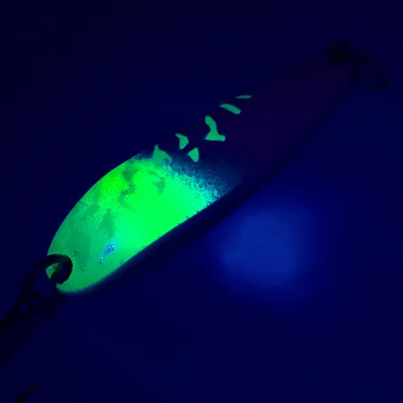 Vintage Luhr Jensen Krocodile Die #4, 2/3oz White Pearl / Green /  fishing spoon #5417