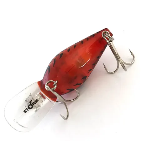 Vintage Storm Wiggle Wart , 2/5oz Red Perch fishing lure #5418