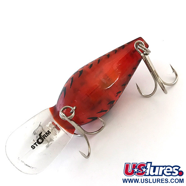 Vintage Storm Wiggle Wart , 2/5oz Red Perch fishing lure #5418