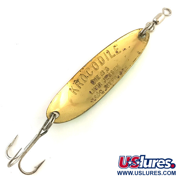 Vintage  Luhr Jensen Krocodile Die #3, 1/3oz Fire Tiger fishing spoon #5421