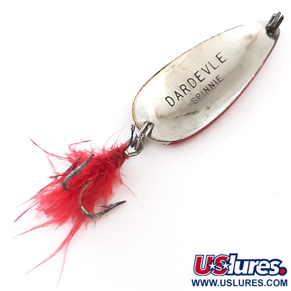 Vintage  Eppinger  Dardevle Spinnie, 1/3oz Red / White / Nickel fishing spoon #5426