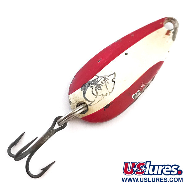 Vintage  Eppinger Dardevle Midget, 3/16oz Red / White / Nickel fishing spoon #5427