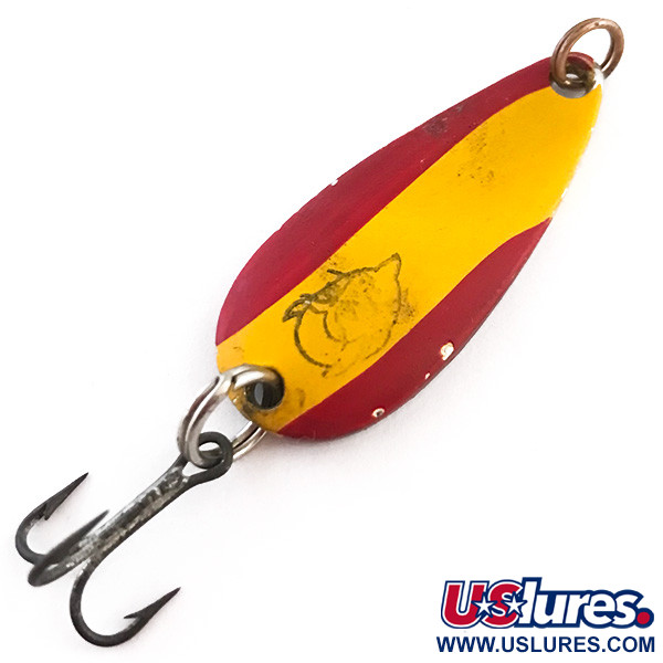 Vintage  Eppinger Dardevle Midget, 3/16oz Red / Yellow / Nickel fishing spoon #5428