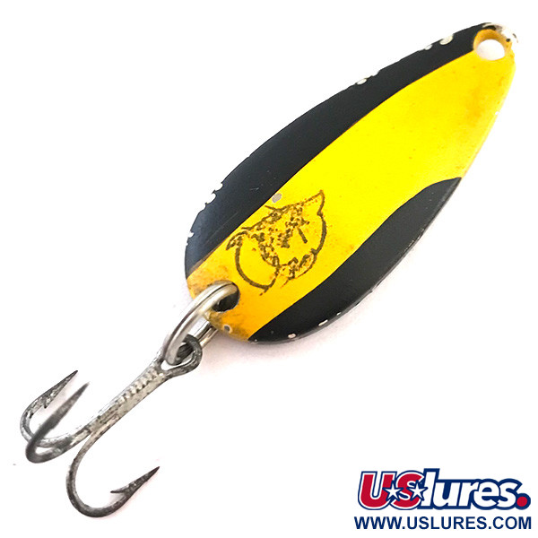 Vintage  Eppinger Dardevle Midget, 3/16oz Black / Yellow / Nickel fishing spoon #5429