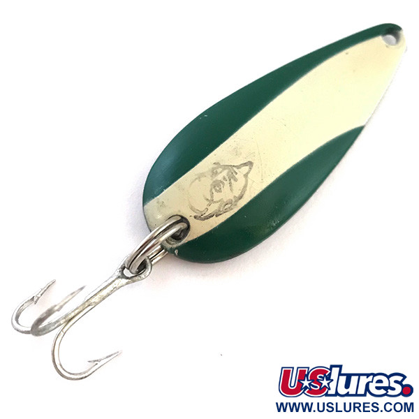 Vintage  Eppinger Dardevle Spinnie, 1/3oz White / Nickel / Green fishing spoon #5430
