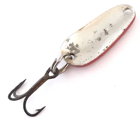 Vintage Acme Salome, 1/8oz Red / White / Nickel fishing spoon #5437