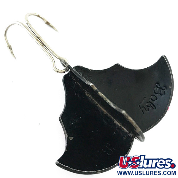 Vintage  Prescott Spinner Baby Bat, 1/2oz Black / Red fishing spoon #5456