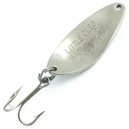 Vintage Seneca Little Cleo, 1/4oz Nickel / Blue / Red fishing spoon #5460