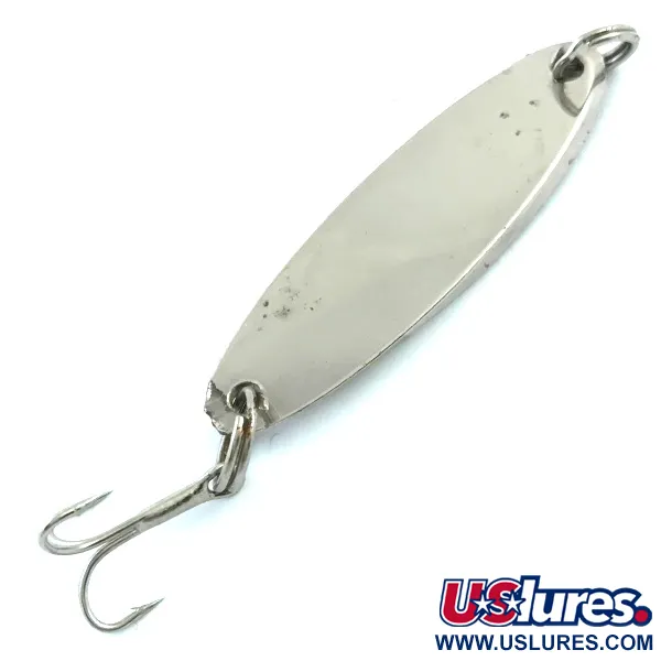 Vintage Acme Kastmaster UV, 1/4oz Nickel / Orange UV Glow in UV light, Fluorescent fishing spoon #5462