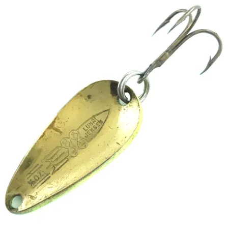 Vintage Luhr Jensen, 3/16oz Yellow / Red / Gold fishing spoon #5465