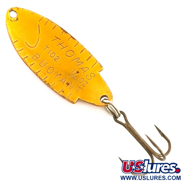 Vintage   Thomas Buoyant, 1/4oz Bronze Trout fishing spoon #5468
