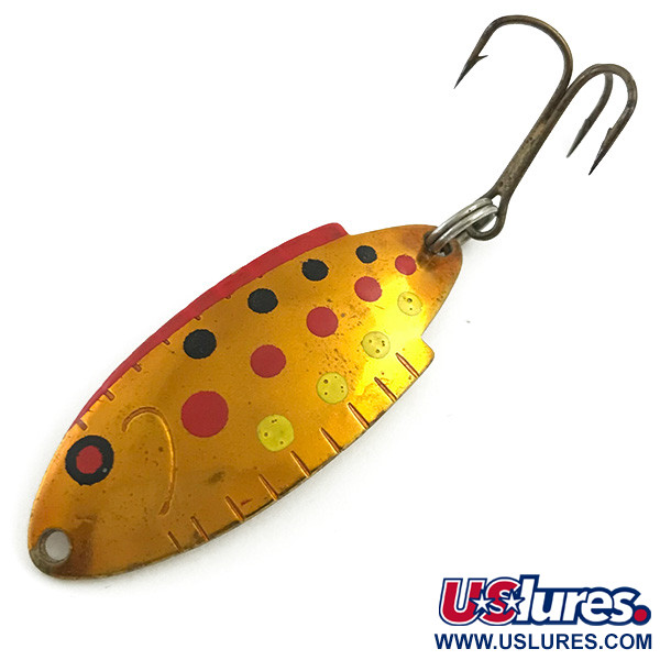 Vintage   Thomas Buoyant, 1/4oz Bronze Trout fishing spoon #5468