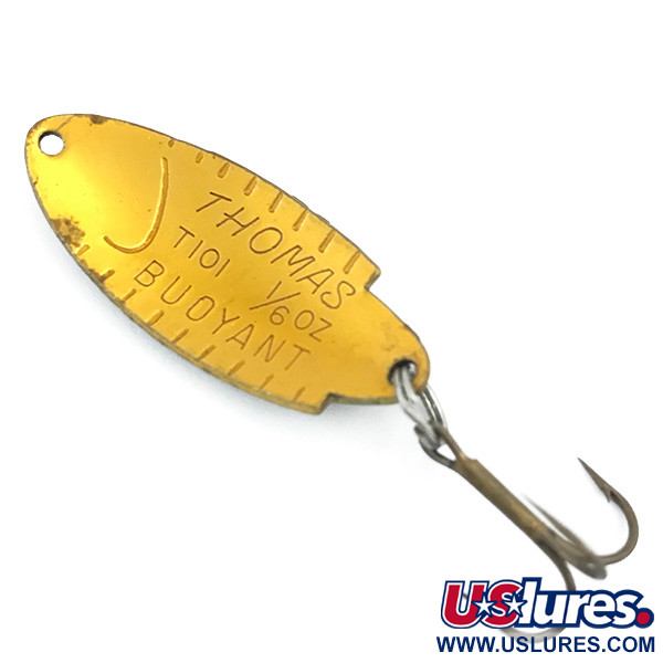 Vintage   Thomas Buoyant, 3/16oz Golden Fire Tiger fishing spoon #5481