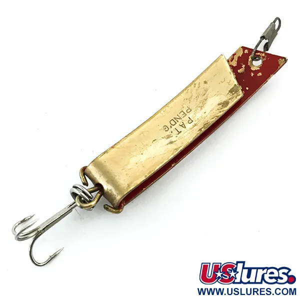 Vintage  South Bend Super-Duper 506, 1/4oz Gold / Red fishing spoon #5492