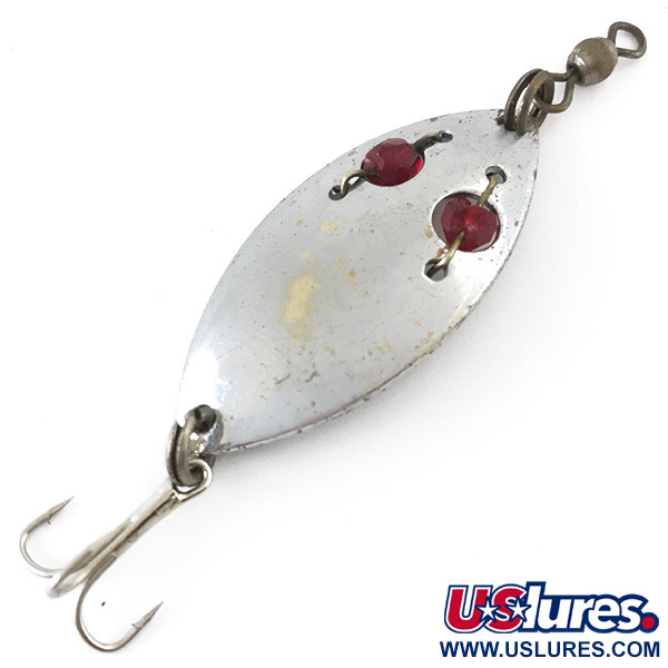 Vintage  Hofschneider Red Eye, 1/4oz Nickel / Red fishing spoon #5503