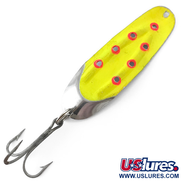 Vintage  Rustowicz Charger №3 UV, 2/5oz Yellow / Red / Nickel UV fishing spoon #5505