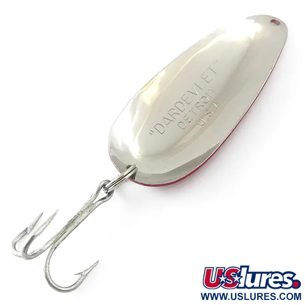 Vintage  Eppinger Dardevle Dardevlet , 3/4oz Red / White / Nickel fishing spoon #5509